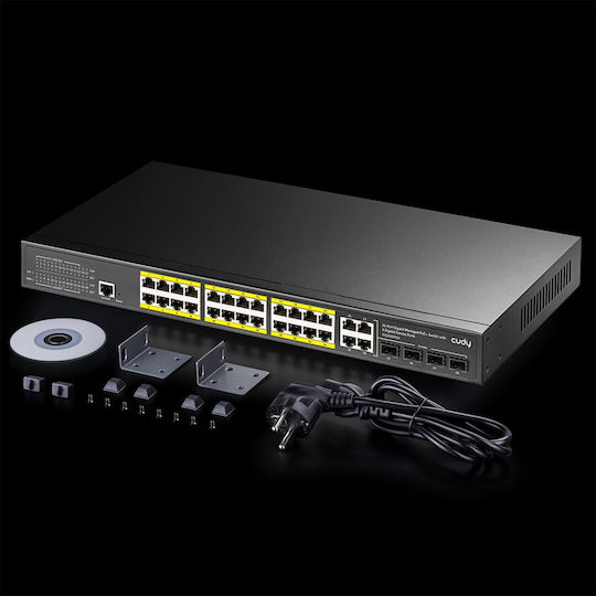 Cudy GS2028PS4 Managed L2 PoE+ Switch με 24 Θύρες Gigabit (1Gbps) Ethernet