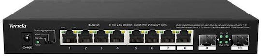 Tenda TEM2010F Unmanaged L2 Switch με 8 Θύρες Gigabit (1Gbps) Ethernet και 2 SFP Θύρες