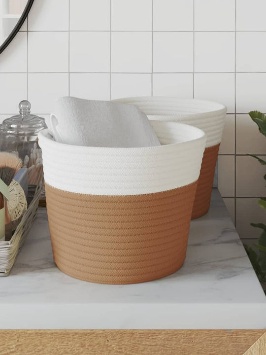 vidaXL Καλάθι Αποθήκευσης Υφασμάτινο Καφέ 24x24x18cm 2τμχ