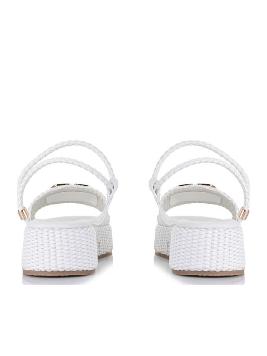 Flache Sandalen für Damen Flatforms in Weiß Farbe
