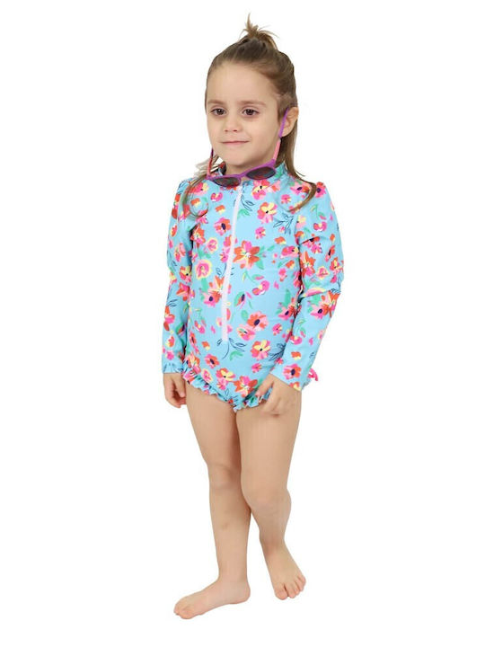 Waves Kids Swimwear One-Piece Sky Blue