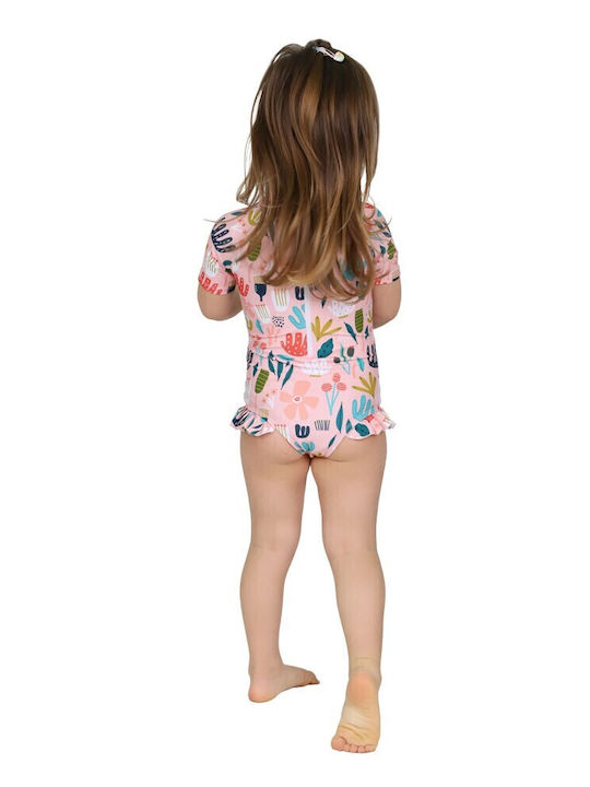 Waves Kids Swimwear One-Piece Pink