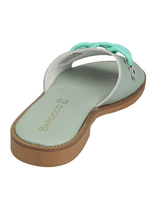 Women's Flat Sandals in Green Color