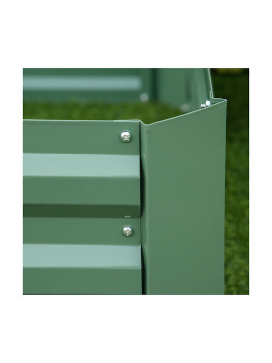 Outsunny Set 2 Planters Metal Galvanized Steel