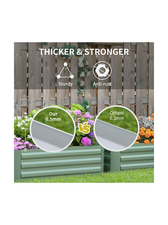 Outsunny Set 2 Planters Metal Galvanized Steel