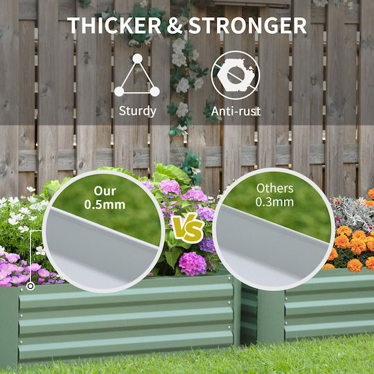 Outsunny Комплект 2 Сандъчета Galvanized Steel
