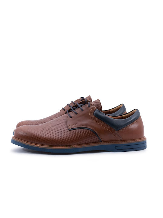 Steve Kommon Men's Leather Casual Shoes Tabac Brown