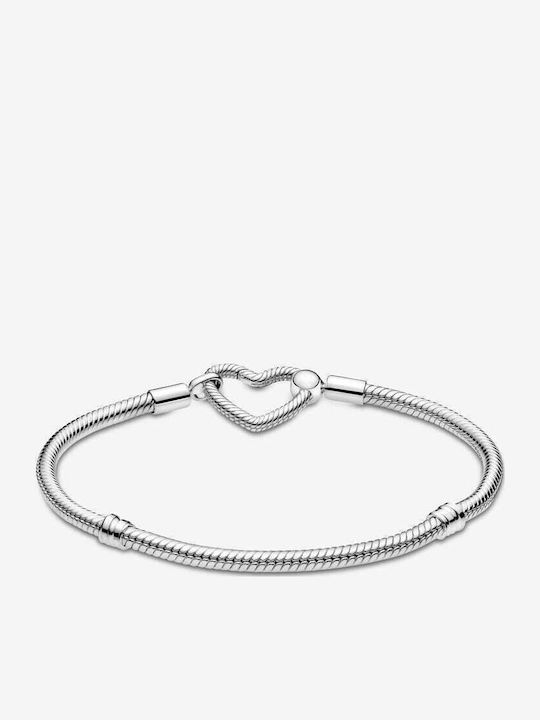 Pandora Damenträgerarmband mit Herz-Design aus Silber 20cm