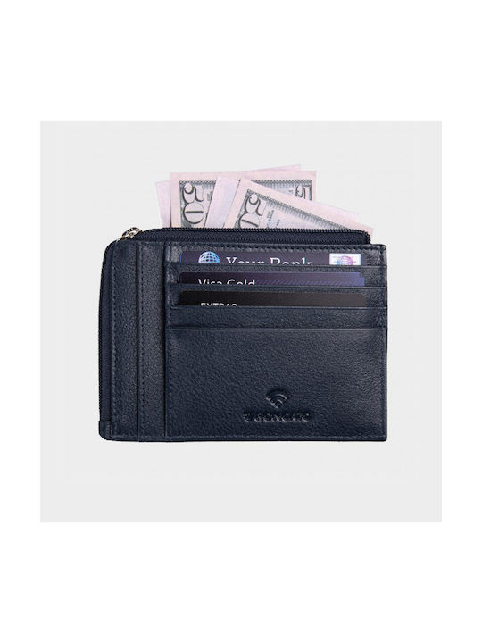 Roncato Men's Leather Card Wallet Blue