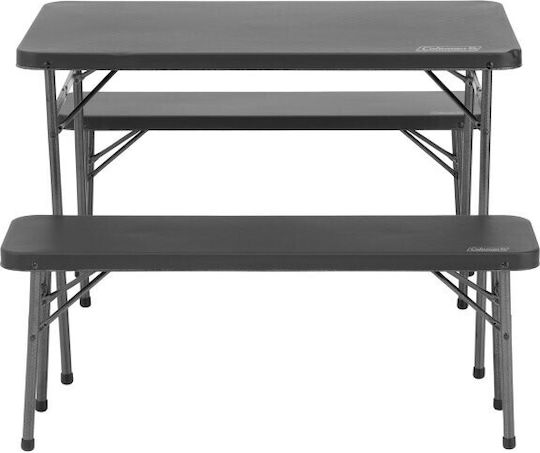 Coleman Pack Away Camping Table Set in Case Black 4 Pieces