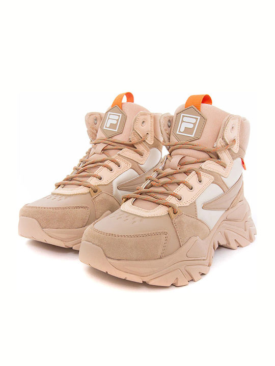 Electrove Desert Damen Chunky Stiefel Beige