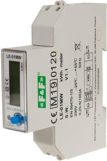 F&F Contor De Kilowați Pentru Panou Electric Analogic Monofazic Modbus LE-01MW