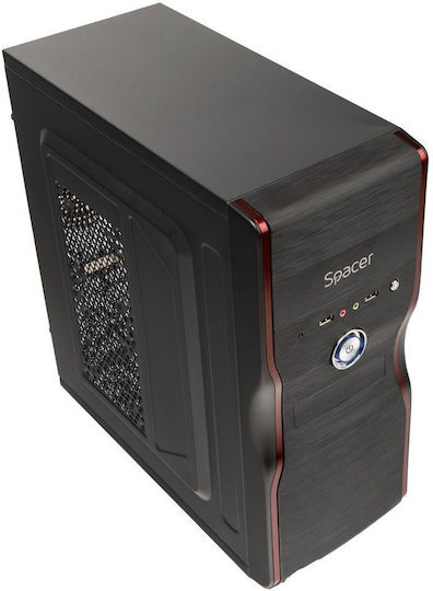 Spacer New Mercury 500W Midi Tower Κουτί Υπολογιστή Μαύρο