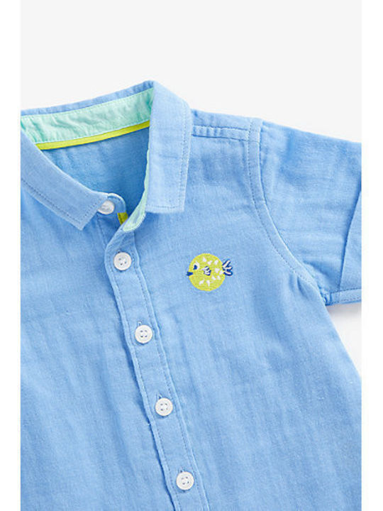 Kids Shirt Short-sleeved Denim Light Blue