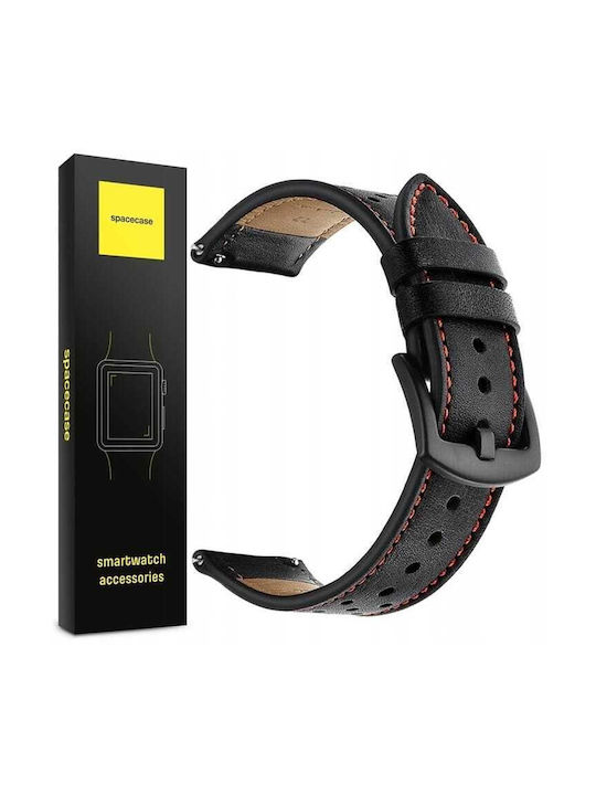 Spacecase Λουράκι Δερμάτινο Μαύρο (Amazfit GTR 3 / GTR 3 Pro)