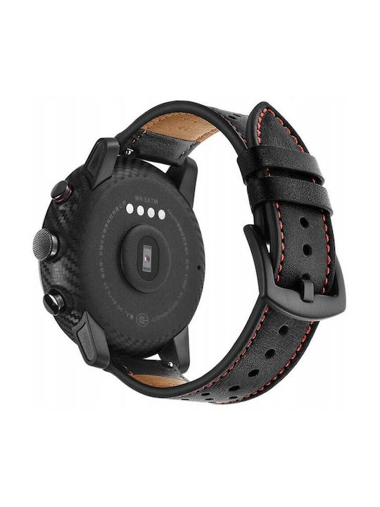 Spacecase Λουράκι Δερμάτινο Μαύρο (Amazfit GTR 3 / GTR 3 Pro)