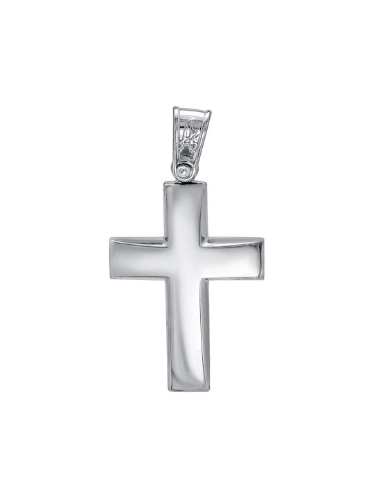 Kiriakos Gofas Men's White Gold Cross 14K with Chain