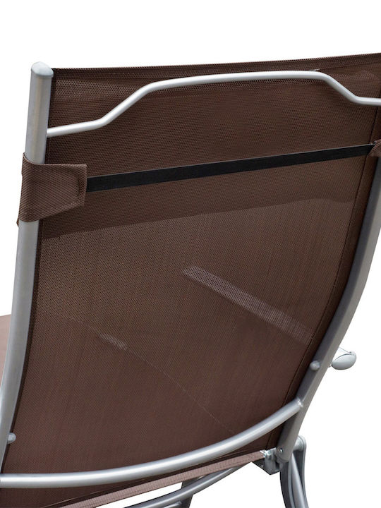 Liegestuhl Relax mit Kissen Braun 180x63.5x33cm.