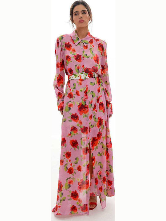 Maxi Hemdkleid Kleid Pink
