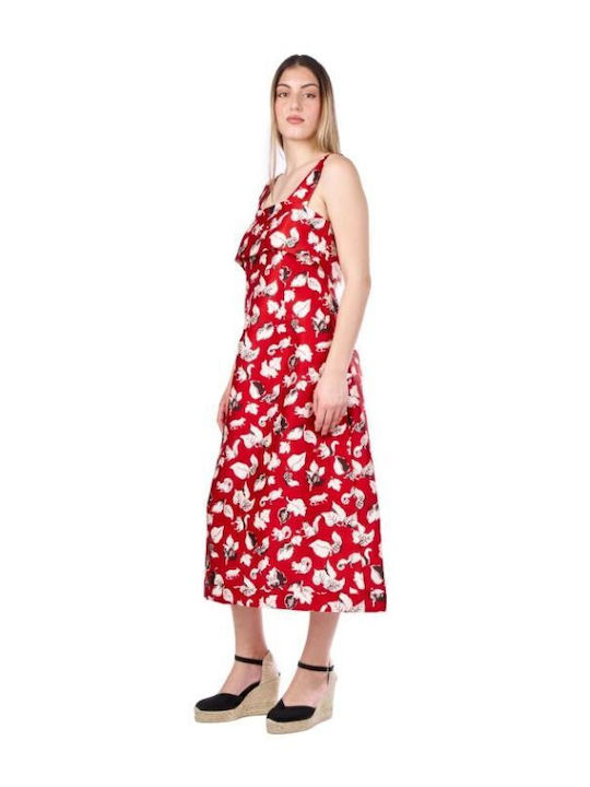 Sommer Midi Damenkleid Rot