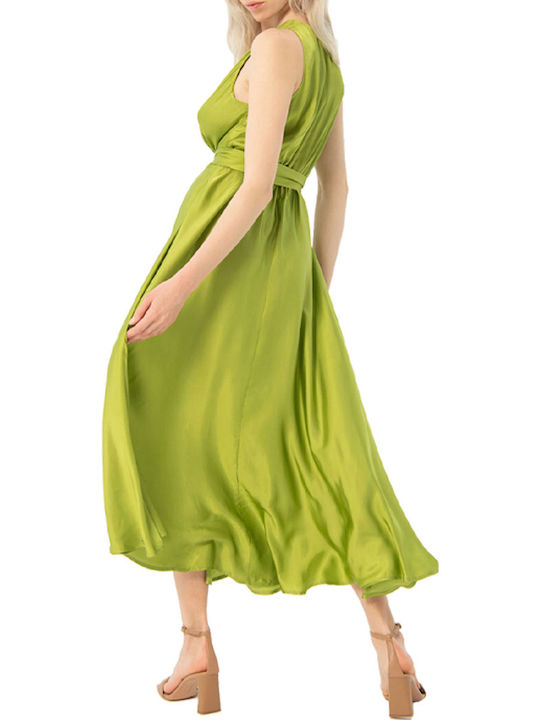 Surkana Maxi Dress Satin Green