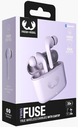 Fresh 'n Rebel Twins Fuse In-ear Bluetooth Handsfree Căști cu Carcasă de Încărcare Dreamy Lilac