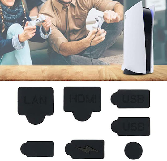 Set 7 Silikonabdeckungen Zola Playstation 5 Konsole Port Schutz Vermeiden Sie Beschädigungen Silikon