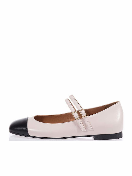 Lederne Damen Ballerinas in Schwarz Farbe