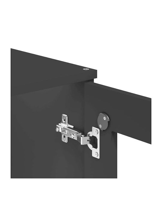 Boden Wohnzimmer-Vitrine mit Glas Charcoal Grey 80x40x200cm