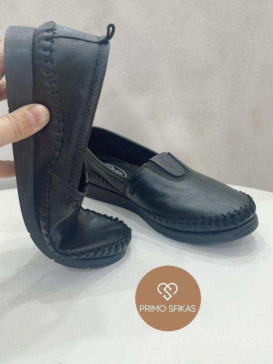 Leather Women's Moccasins Total Black