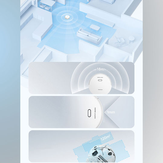 Rohnson Mamba Complete Robot Vacuum Cleaner with Laser Mapping & 6000Pa Suction Power White
