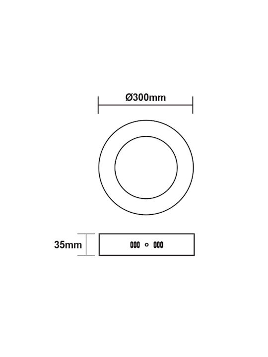 Aca Round LED Panel 23W with Warm White Light 3000K 28.5cm