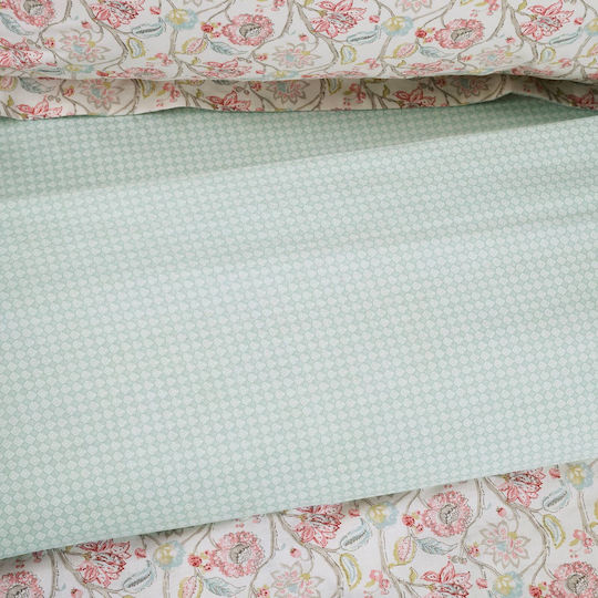Das Home Сет Чаршафи с Ластик 120x200+35см. Casual 5415 Mint, Beige, Rhodium 3бр