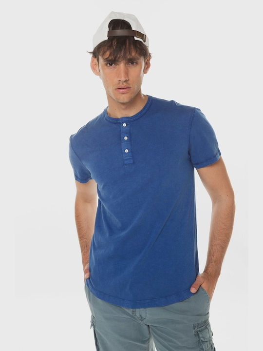 Superdry Jersey Grandad Top' T-shirt Blue