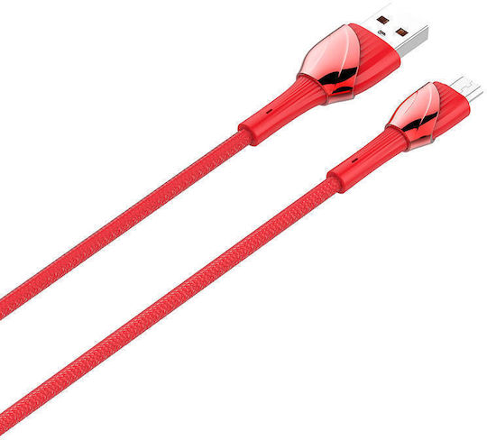 Ldnio Regular USB 2.0 to micro USB Cable Κόκκινο 2m (LS662) 1τμχ