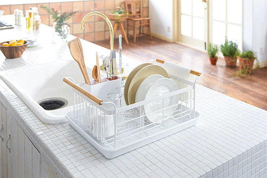Yamazaki Sink Strainer Metallic White 47x33.5x20cm