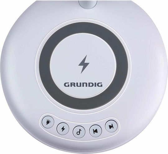 Grundig Plastic Table Lamp LED with White Shade and Base