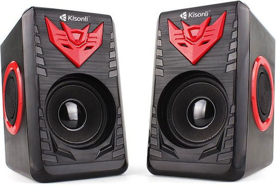 Kisonli T-008A Difuzoare de Calculator 2.0 cu Putere 3W în Roșu Culoare