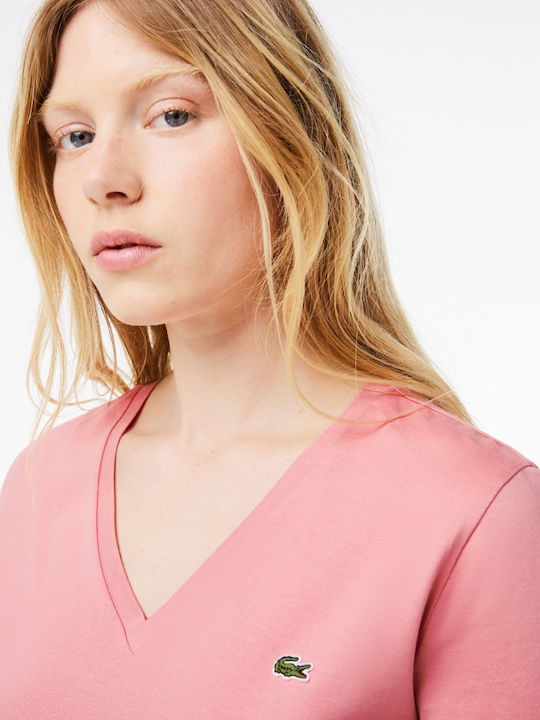 Lacoste Γυναικείο T-shirt Ροζ