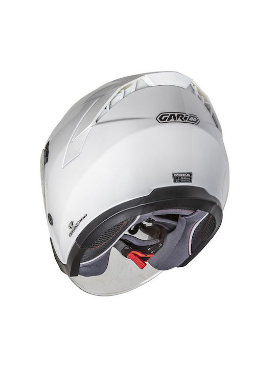 Garibaldi G40 White Κράνος Μηχανής Jet ECE 22.06 1300gr με Sunvisor