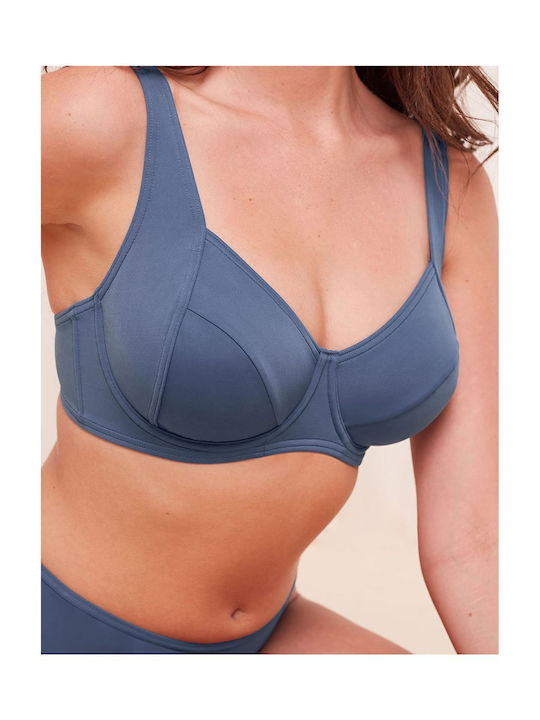 Underwire Bikini Bra Summer Mix & Match with Adjustable Straps Navy Blue