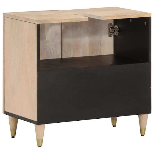 vidaXL Schrank Waschtisch mit Waschbecken L62xB33xH58cm Coffee