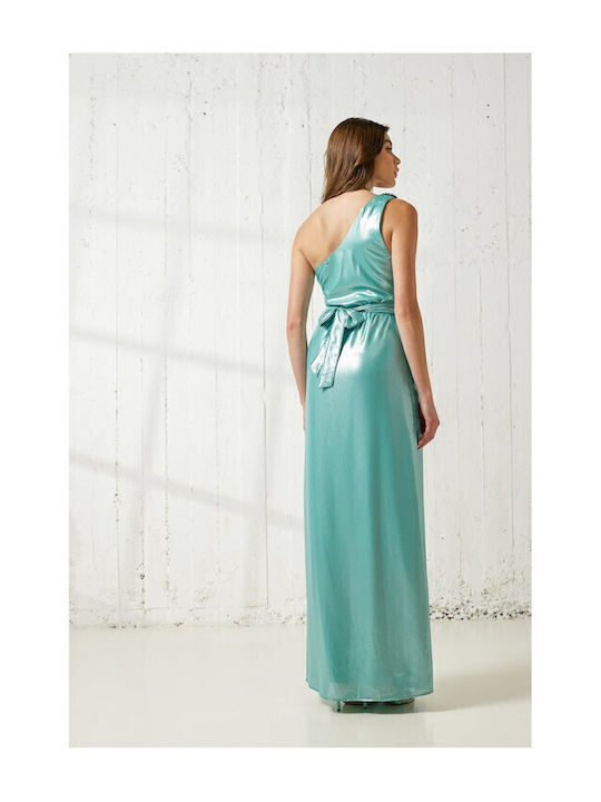 Margot Summer Maxi Dress for Wedding Christening Satin Mint