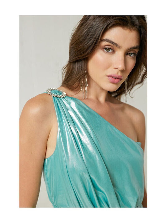 Margot Summer Maxi Dress for Wedding Christening Satin Mint