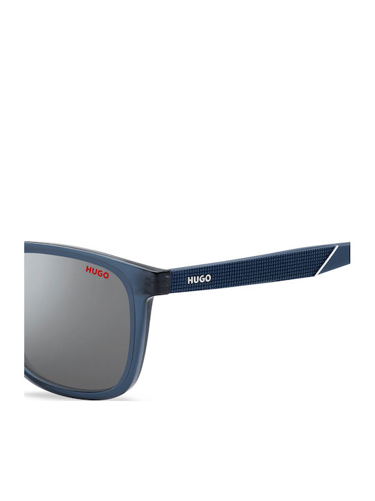 Boss Unisex Sunglasses with Blue Plastic Frame and Gray Lens HG 1306/S PJP/T4