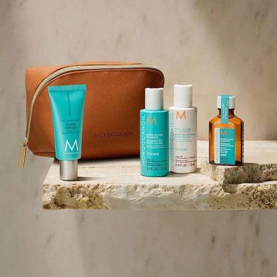 Moroccanoil Volume Hair Care Set for Fine Hair with Shampoo, Conditioner and Oil 4pcs