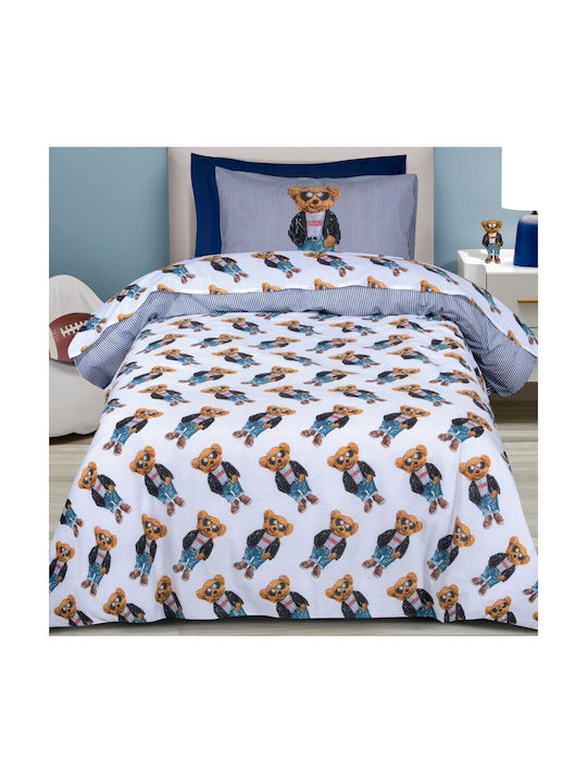 Greenwich Polo Club 8838 Set Kids Duvet Cover Single with Pillowcase White, Black, Blue 160x240cm