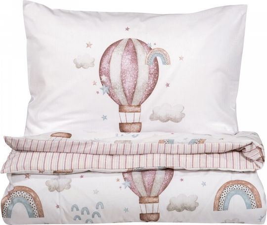 Greenwich Polo Club 8841 Set Kids Duvet Cover Single with Pillowcase Nude, White, Pink 160x240cm