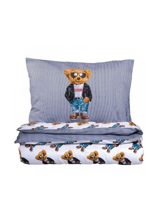Greenwich Polo Club 8838 Set Kids Duvet Cover Single with Pillowcase White, Black, Blue 160x240cm