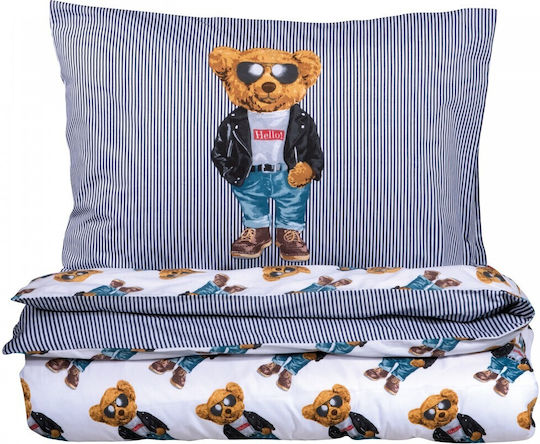 Greenwich Polo Club 8838 Set Kids Duvet Cover Single with Pillowcase White, Black, Blue 160x240cm